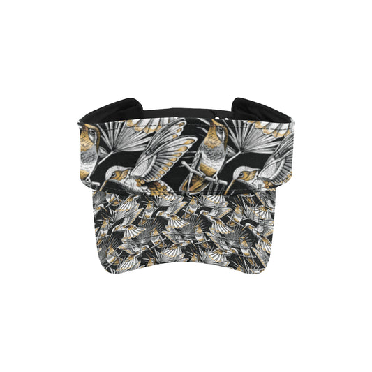 Hummingbird Gold Design Themed Print Unisex Sun Visor