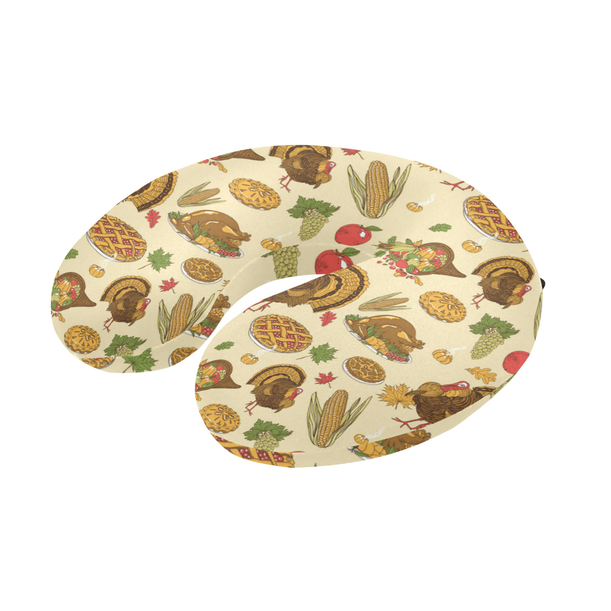 Turkey Pattern Print Design 02 U-Shaped Travel Neck Pillow