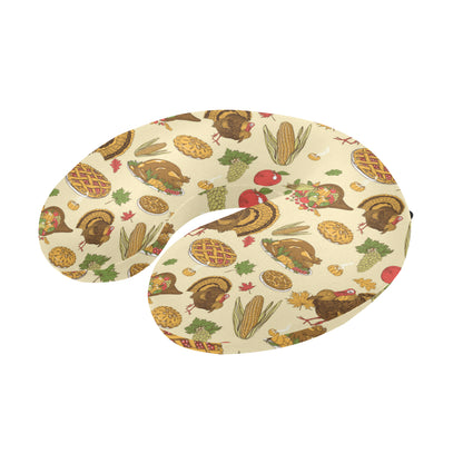 Turkey Pattern Print Design 02 U-Shaped Travel Neck Pillow