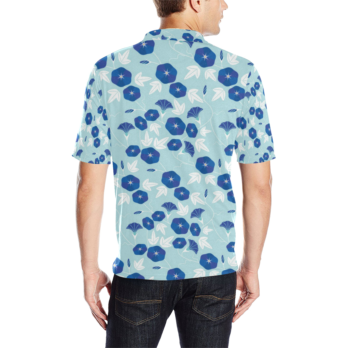 Morning Glory Pattern Print Design MG07 Men Polo Shirt
