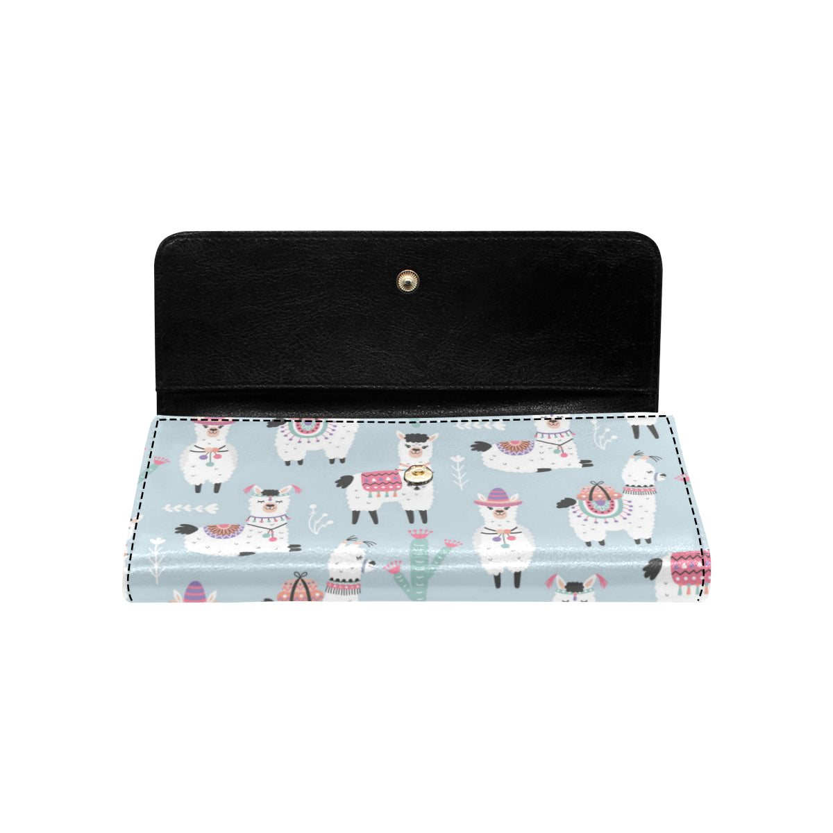 Llama Pattern Print Design 04 Women's Trifold Wallet