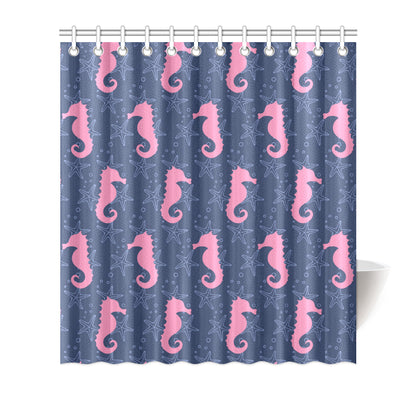SeaHorse Pink Pattern Print Design 02 Shower Curtain