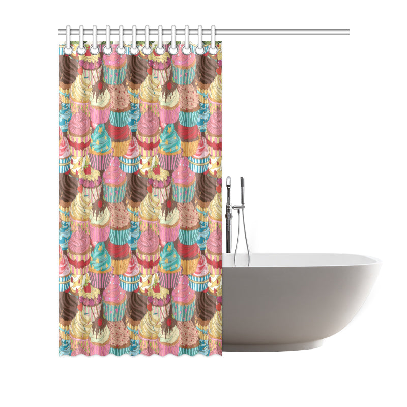Cupcake Pattern Print Design CP01 Shower Curtain