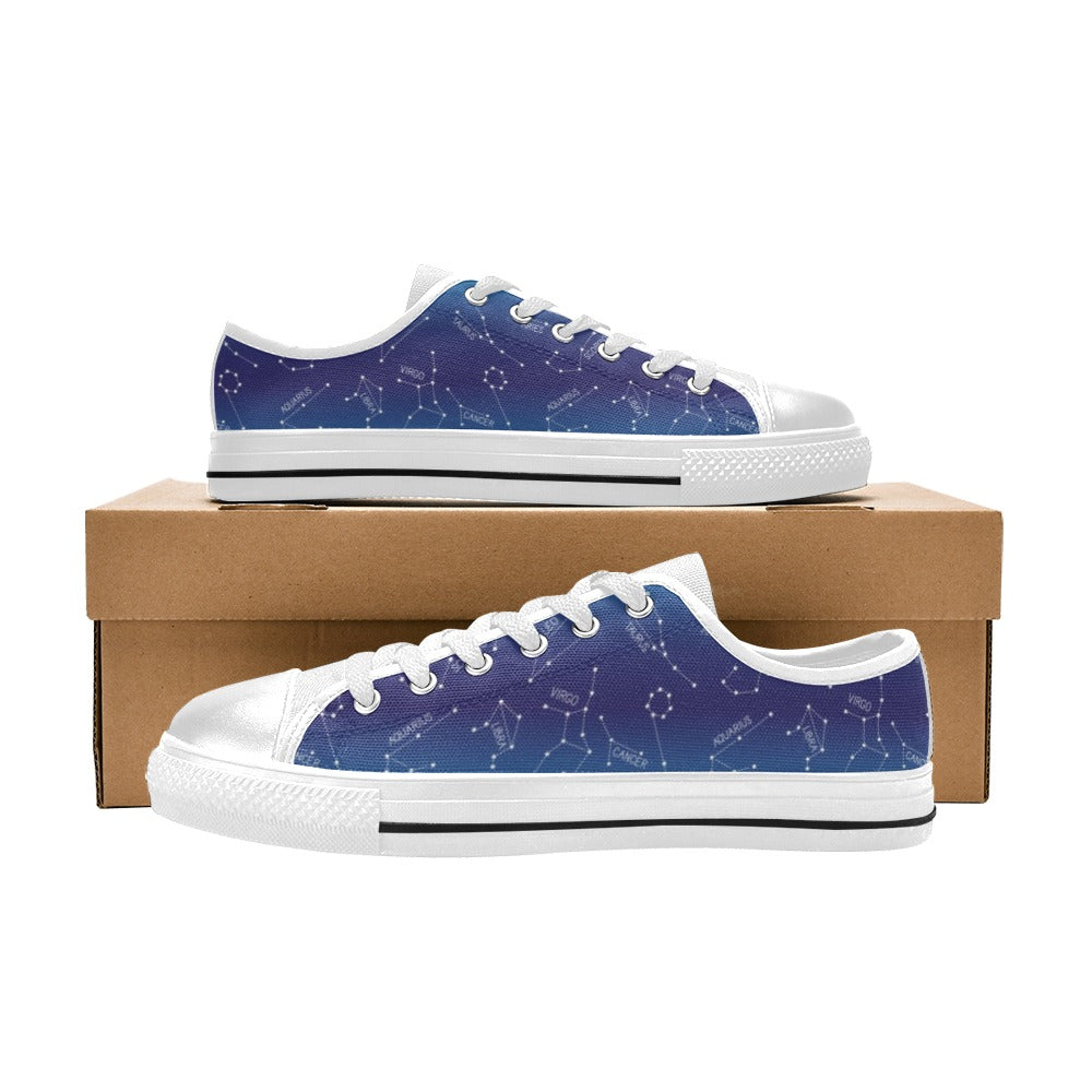 Virgo Print Design LKS302 Women's White Low Top Shoes
