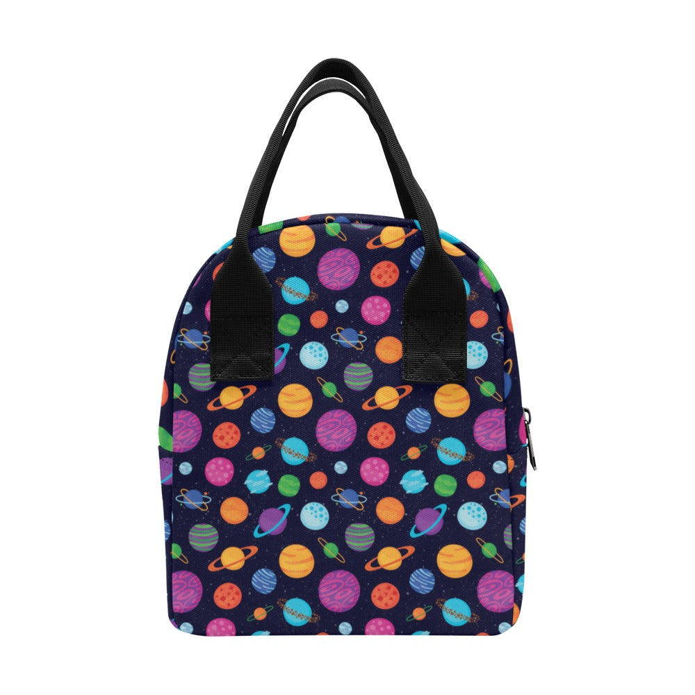 Planet Multicolor Print Design LKS302 Insulated Lunch Bag