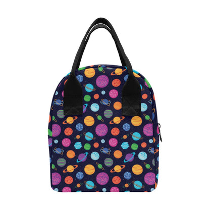 Planet Multicolor Print Design LKS302 Insulated Lunch Bag