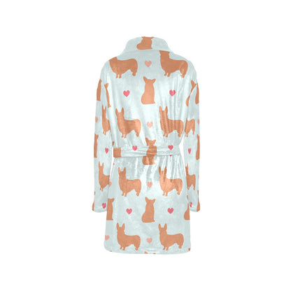 Pembroke Welsh Corgis Pattern Print Design A01 Women's Fleece Robe