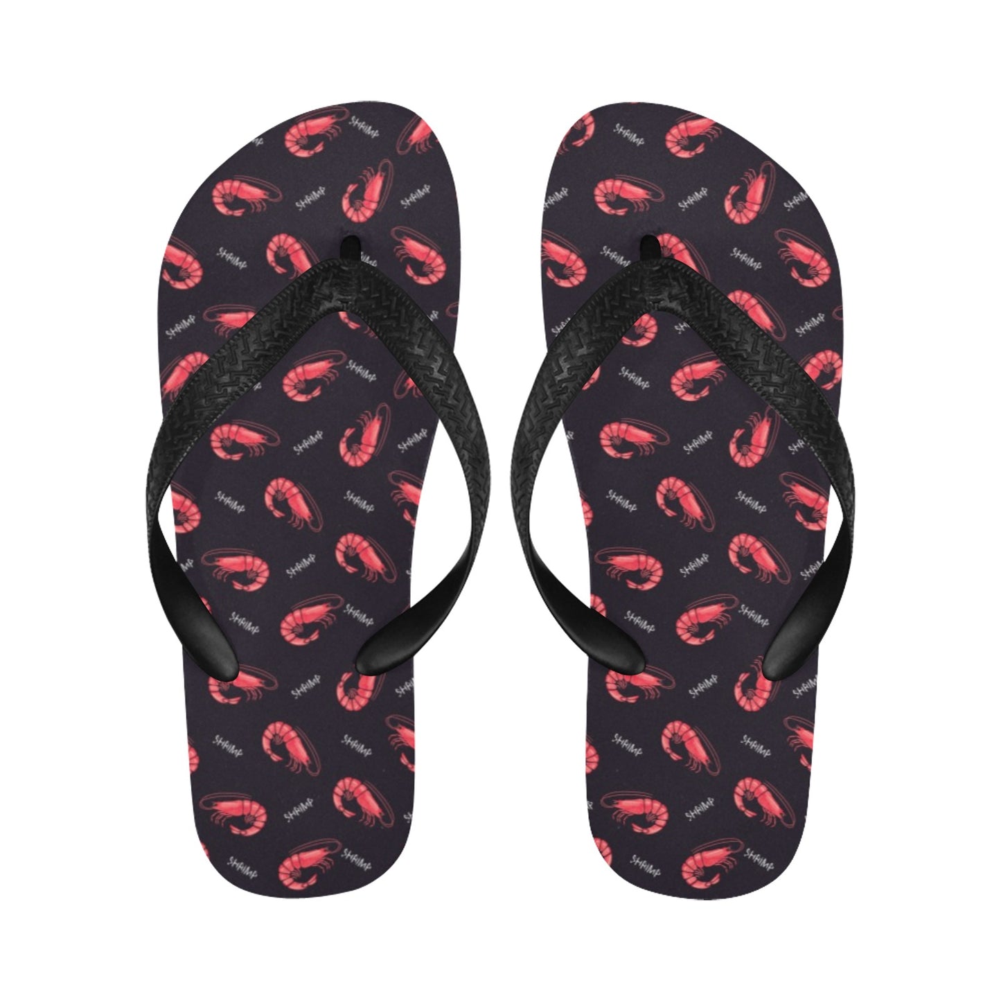 Shrimp Print Design LKS302 Flip Flops