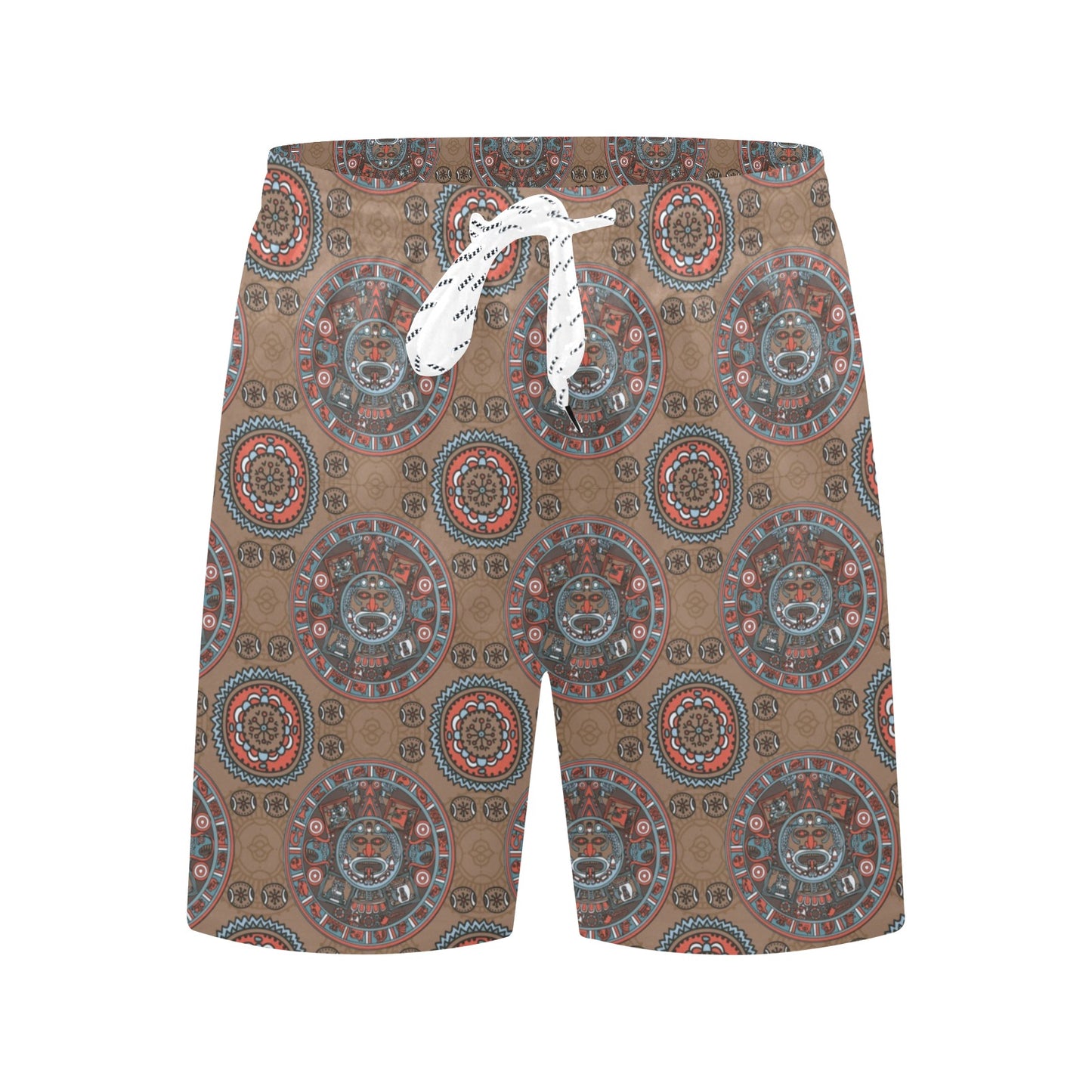 Calendar Aztec Design Print Pattern Men's Swim Trunks Beach Shorts