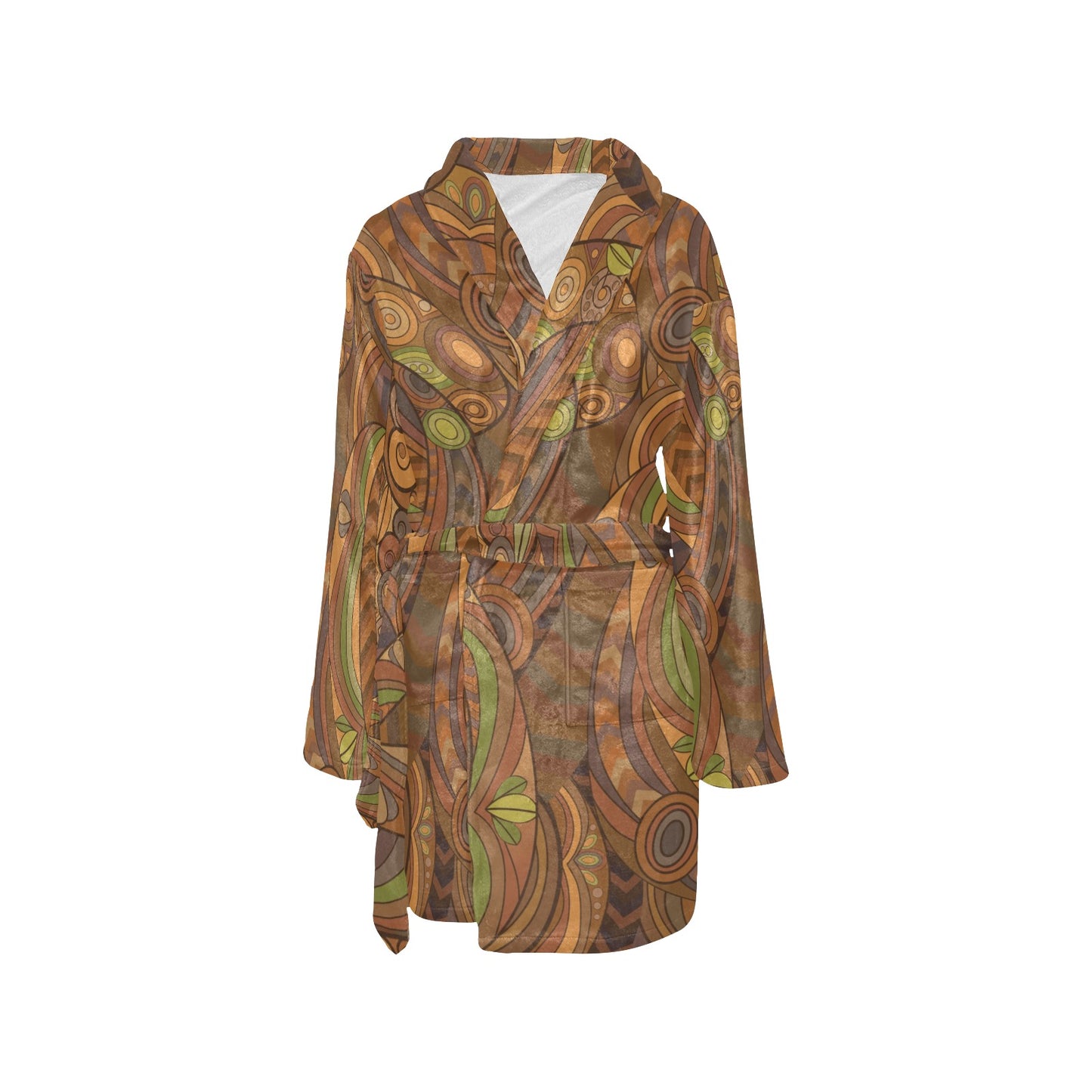 Maori Ornament Design Print Women's Fleece Robe