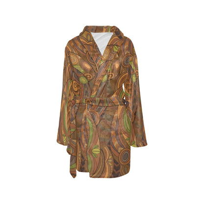 Maori Ornament Design Print Women's Fleece Robe