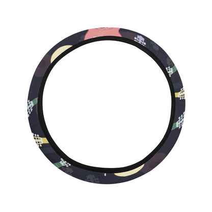 Acoustic Guitar Print Design LKS401 Steering Wheel Cover with Elastic Edge