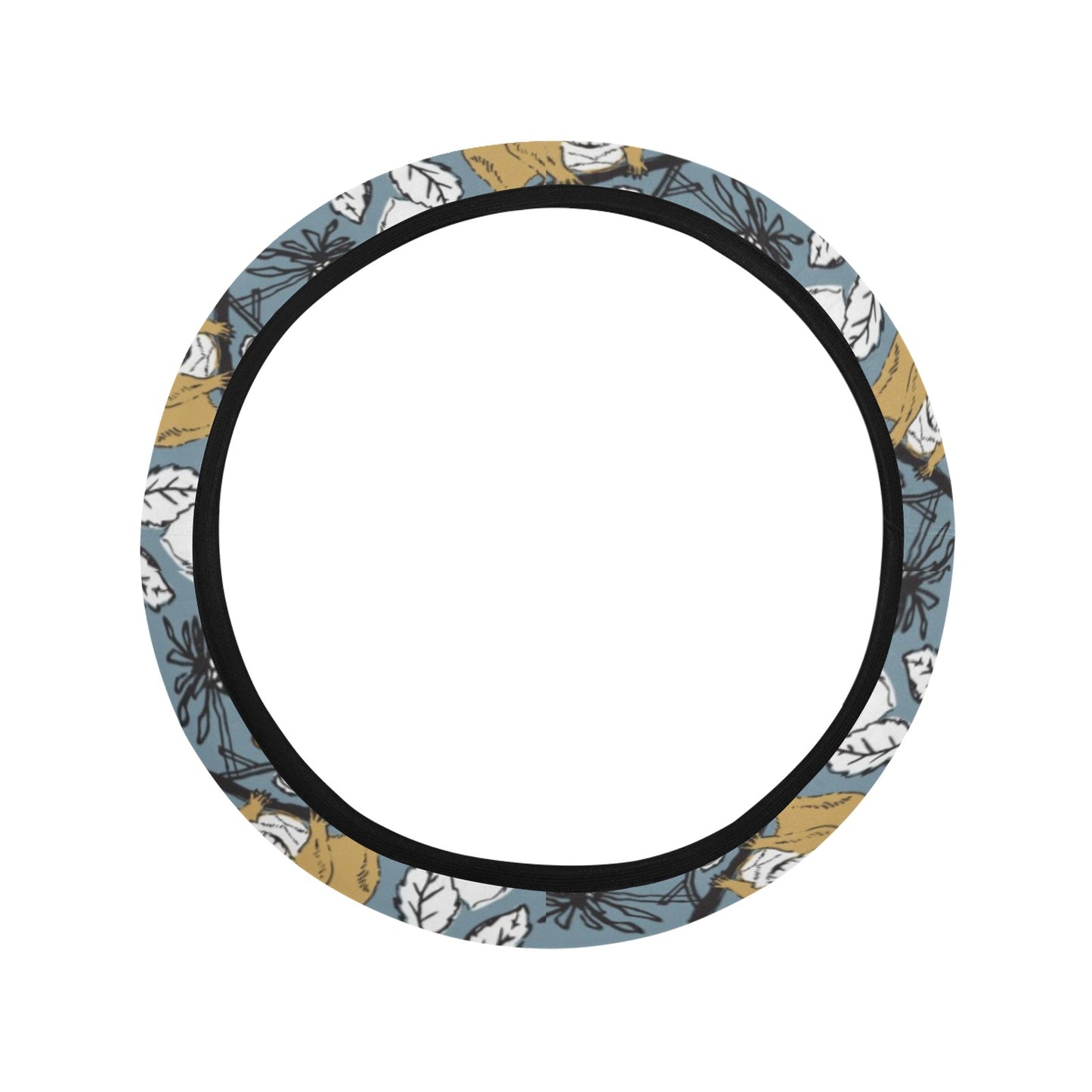 Squirrel Print Design LKS305 Steering Wheel Cover with Elastic Edge
