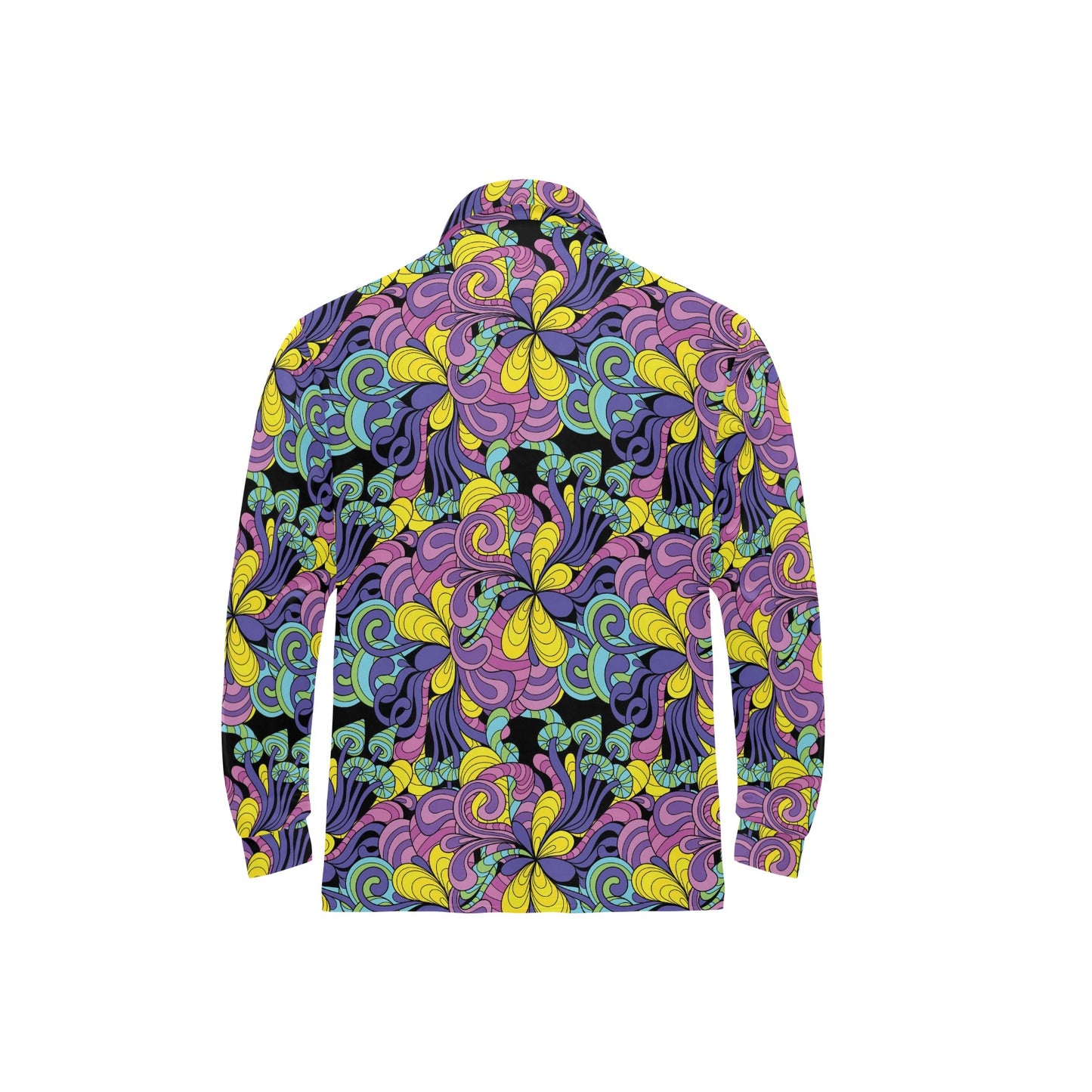 Trippy Print Design LKS305 Long Sleeve Polo Shirt For Men's