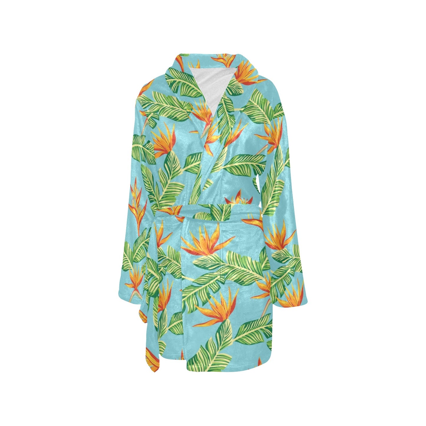 Bird Of Paradise Pattern Print Design BOP04 Women's Fleece Robe