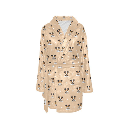 Russell Terriers Print Design LKS3011 Women's Fleece Robe