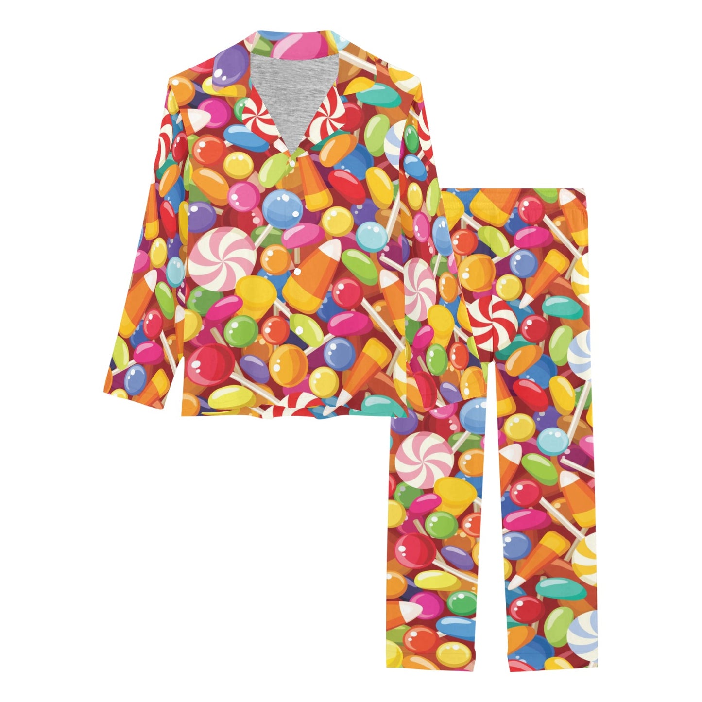Candy Pattern Print Design 02 Women's Long Pajama Set