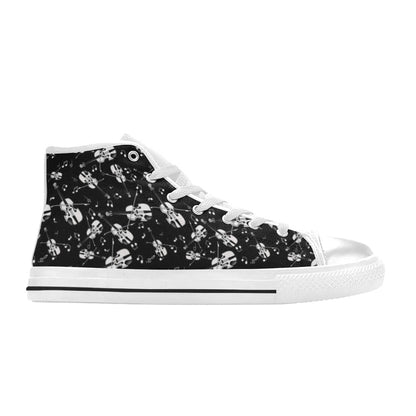 Violin Print Design LKS404 Men's High Top Canvas Shoes