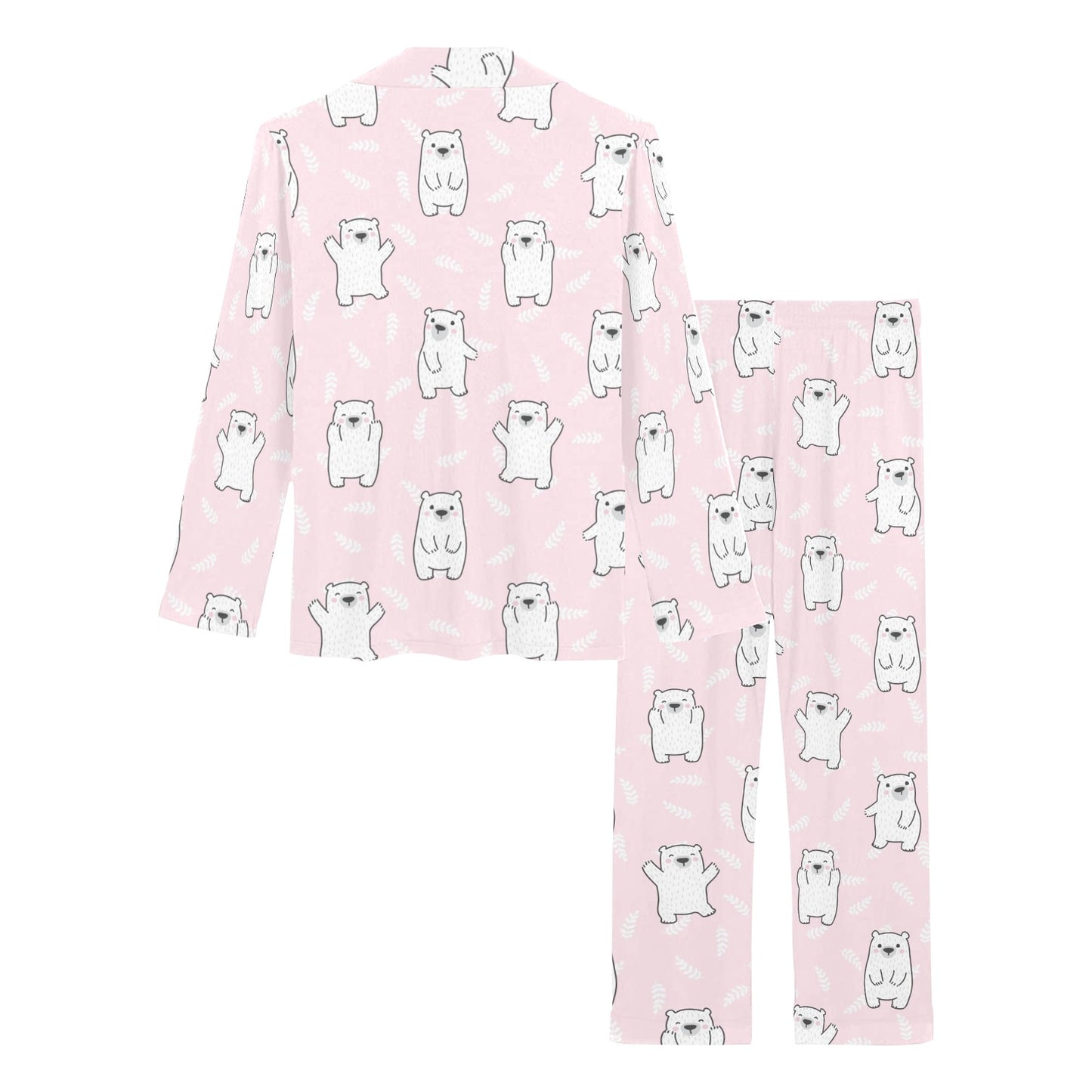 Polar Bear Pattern Print Design PB09 Women's Long Pajama Set