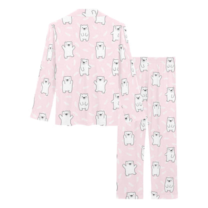 Polar Bear Pattern Print Design PB09 Women's Long Pajama Set