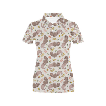 Squirrel Print Design LKS307 Women's Polo Shirt