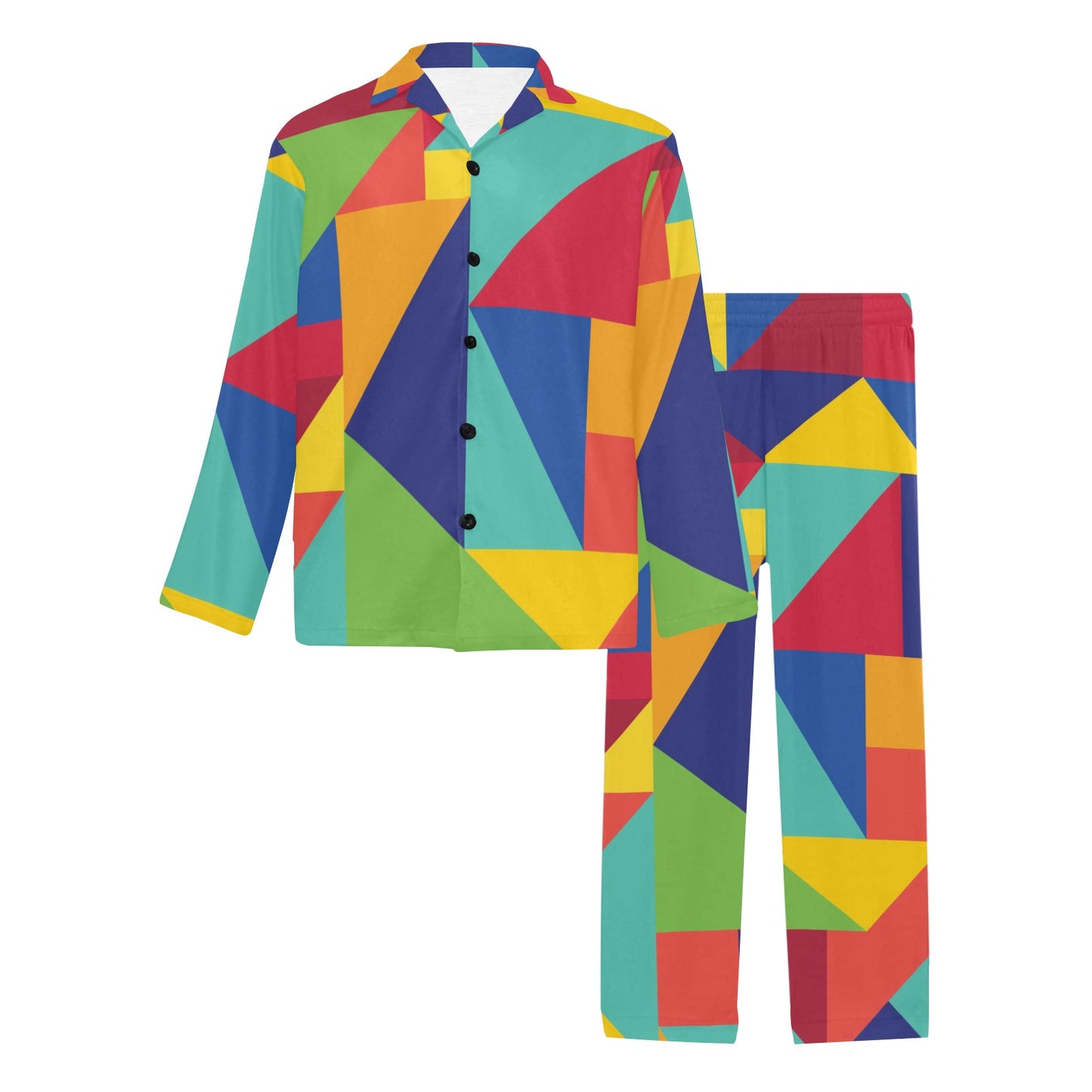 Mosaic Pattern Print Design 01 Men's Long Pajama Set