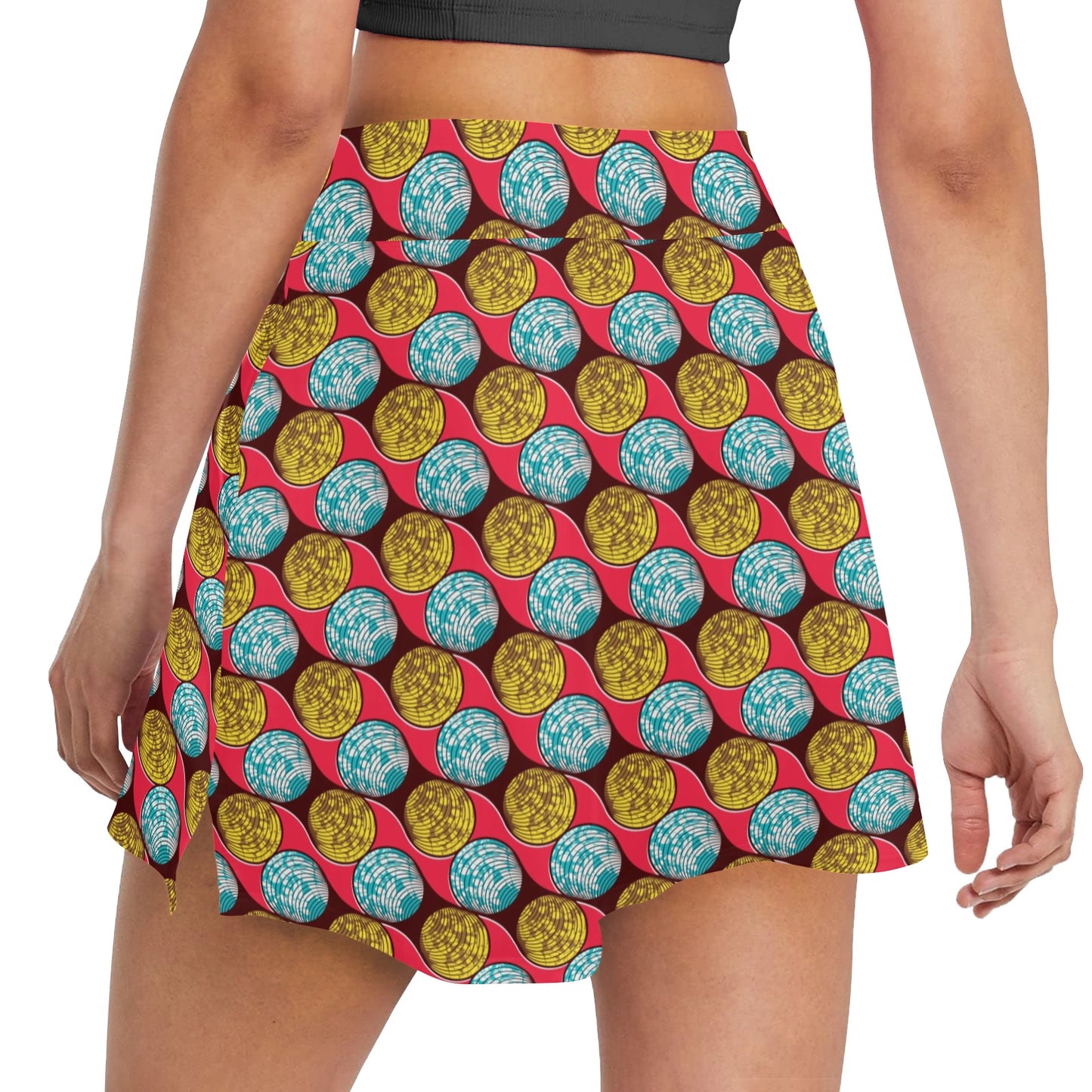 African Fashion Print Pattern 17" Golf & Pickleball Skort with Pockets