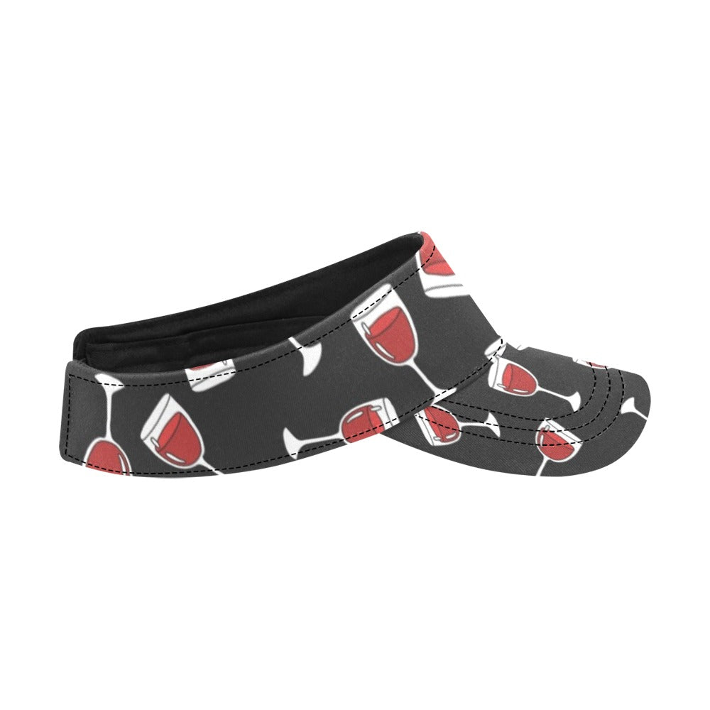 Wine Glass Print Design LKS303 Unisex Sun Visor