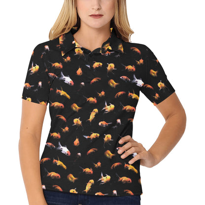 Goldfish Print Design LKS402 Women's Polo Shirt