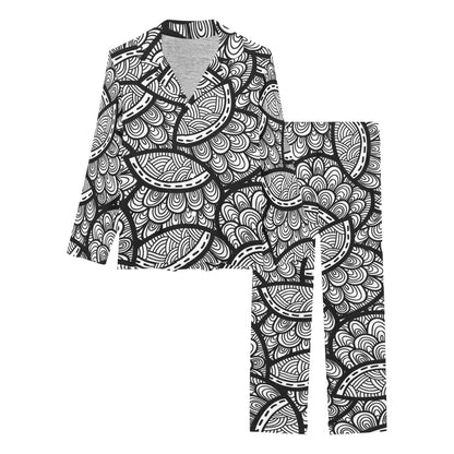 Polynesian Pattern Print Design A01 Women's Long Pajama Set