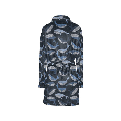 Whale Print Design LKS301 Women's Fleece Robe