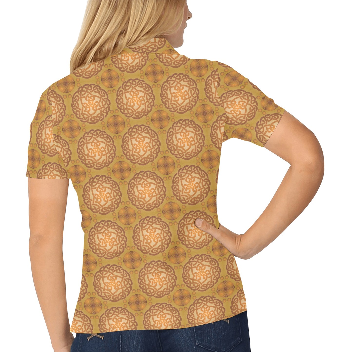 Celtic Pattern Print Design 01 Women's Polo Shirt