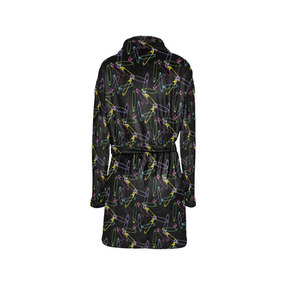 Safety Pin Print Design LKS304 Women's Fleece Robe