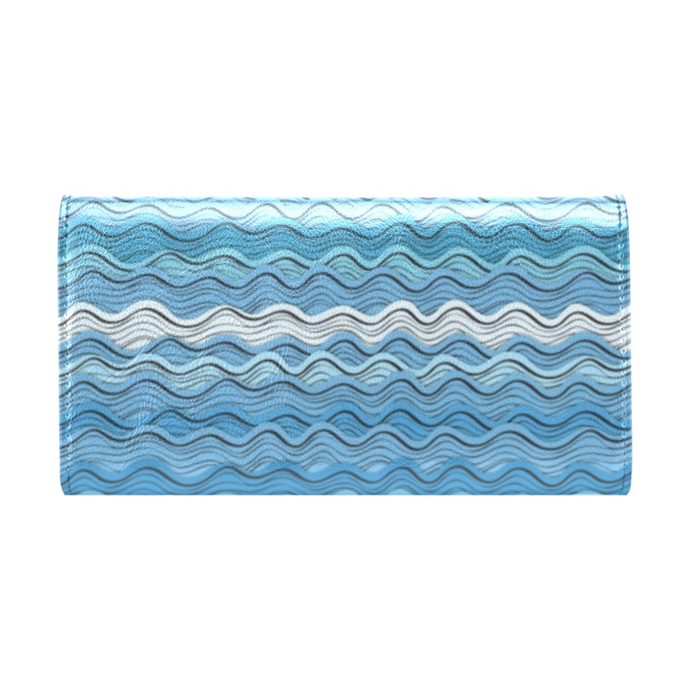 Wave Print Design LKS301 Women's Trifold Wallet