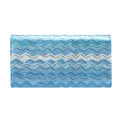 Wave Print Design LKS301 Women's Trifold Wallet