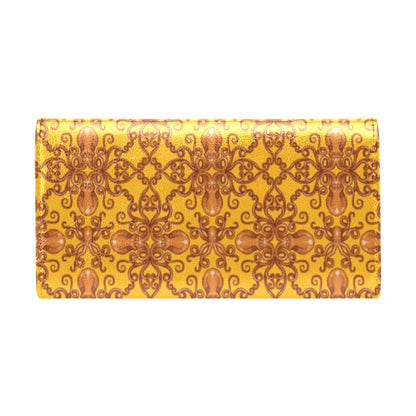 Octopus Background Design Print Women's Trifold Wallet