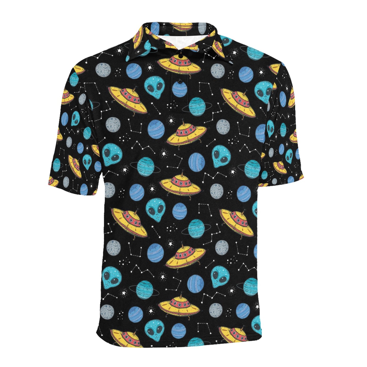 UFO Alien Print Design LKS306 Men Polo Shirt