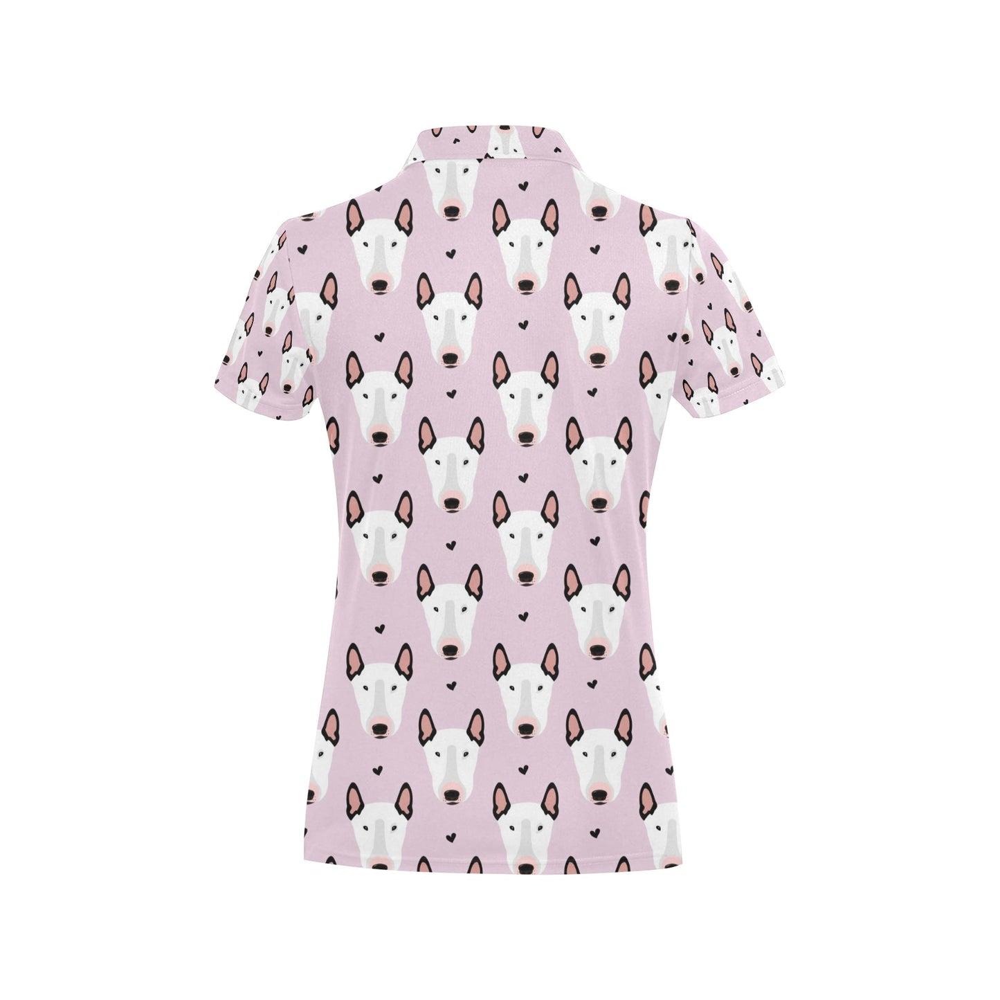Bull Terrier Pink Print Pattern Women's Polo Shirt