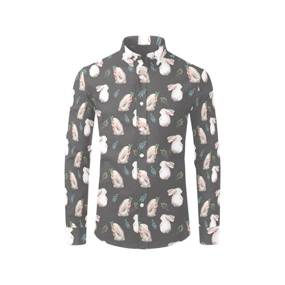 Rabbit Print Design LKS402 Men's Long Sleeve Dress Shirt