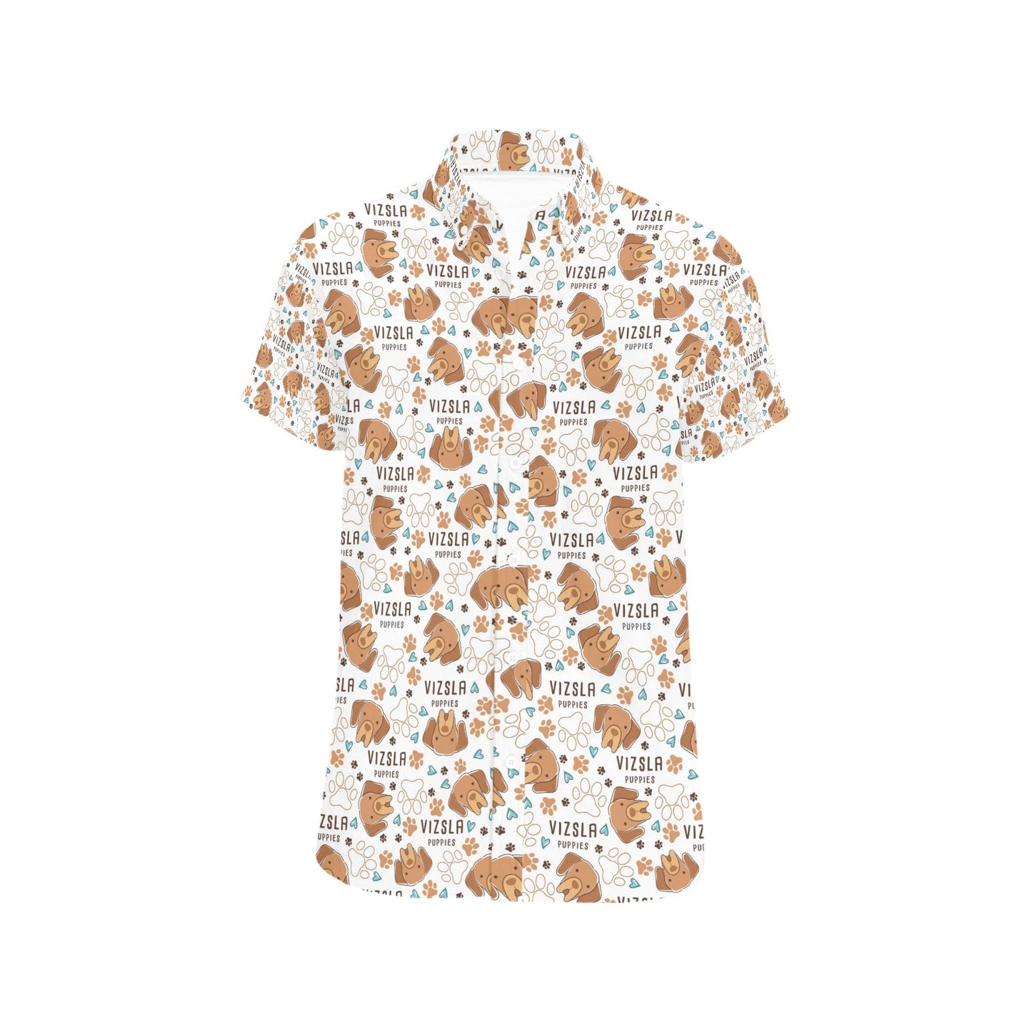 Vizslas Print Design LKS301 Men Short Sleeve Button Up Shirt