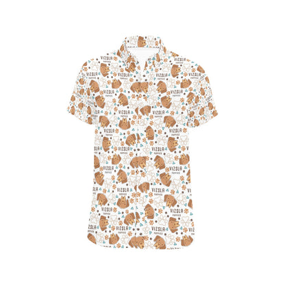 Vizslas Print Design LKS301 Men Short Sleeve Button Up Shirt
