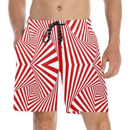 Vortex Print Design LKS304 Men's Swim Trunks Beach Shorts