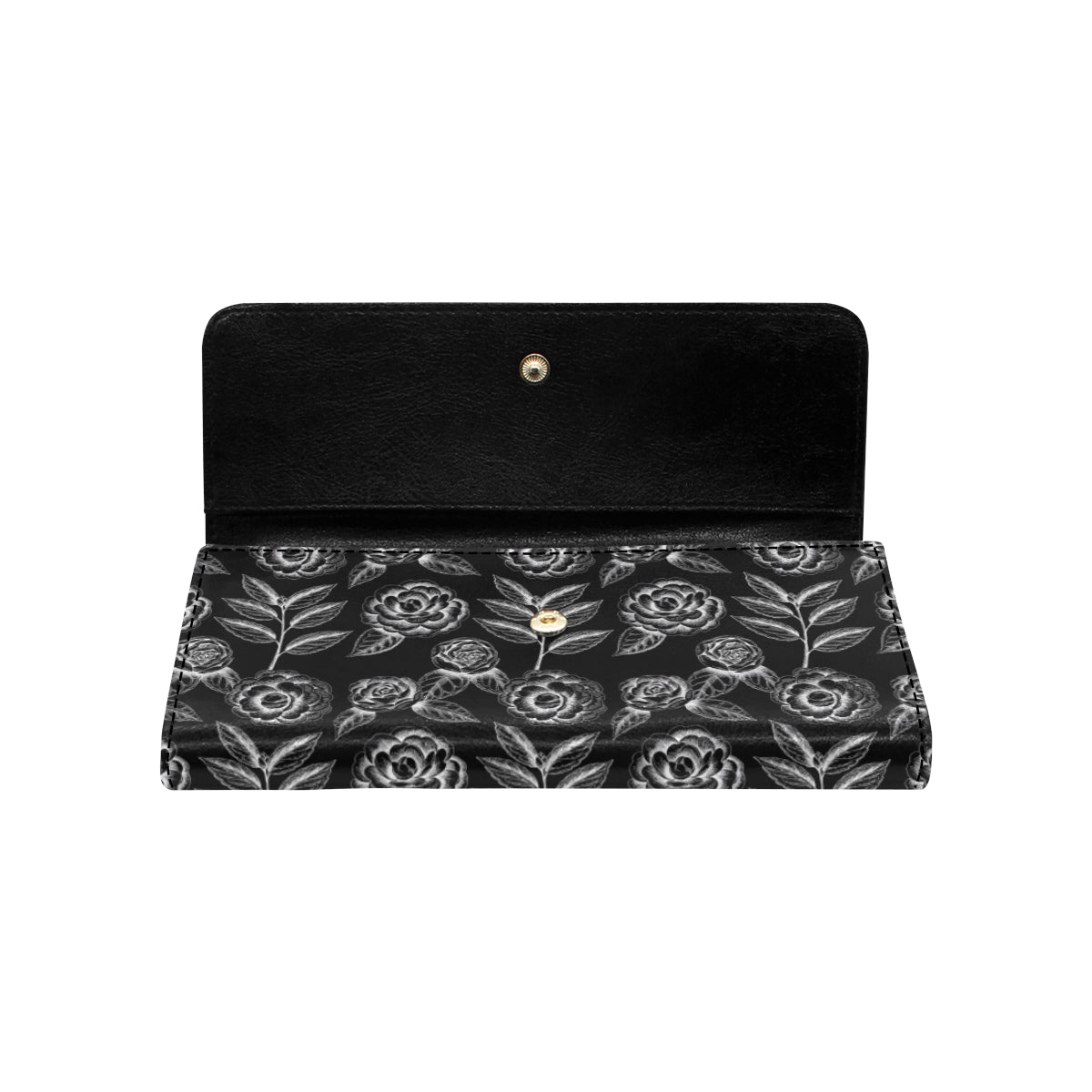 Camellia Pattern Print Design 02 Women's Trifold Wallet