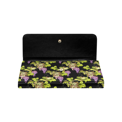 Grape Pattern Print Design GP04 Women's Trifold Wallet