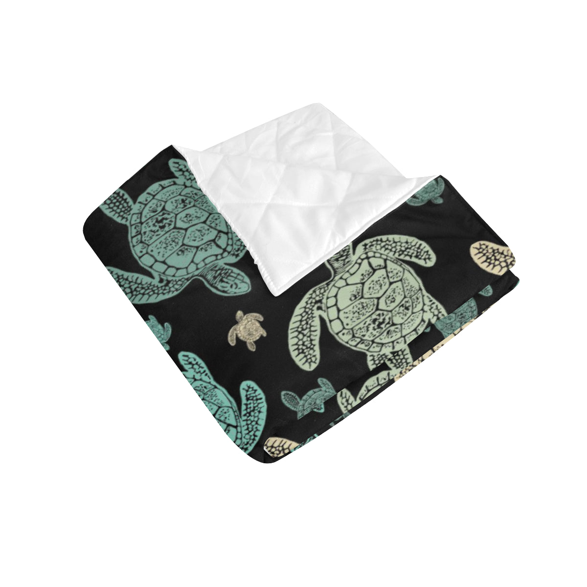 Sea Turtle Stamp Pattern Premium Quilt