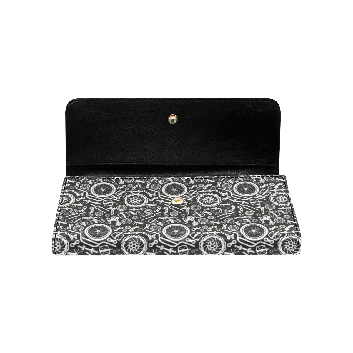 Bicycle Tools Pattern Print Design 02 Women's Trifold Wallet