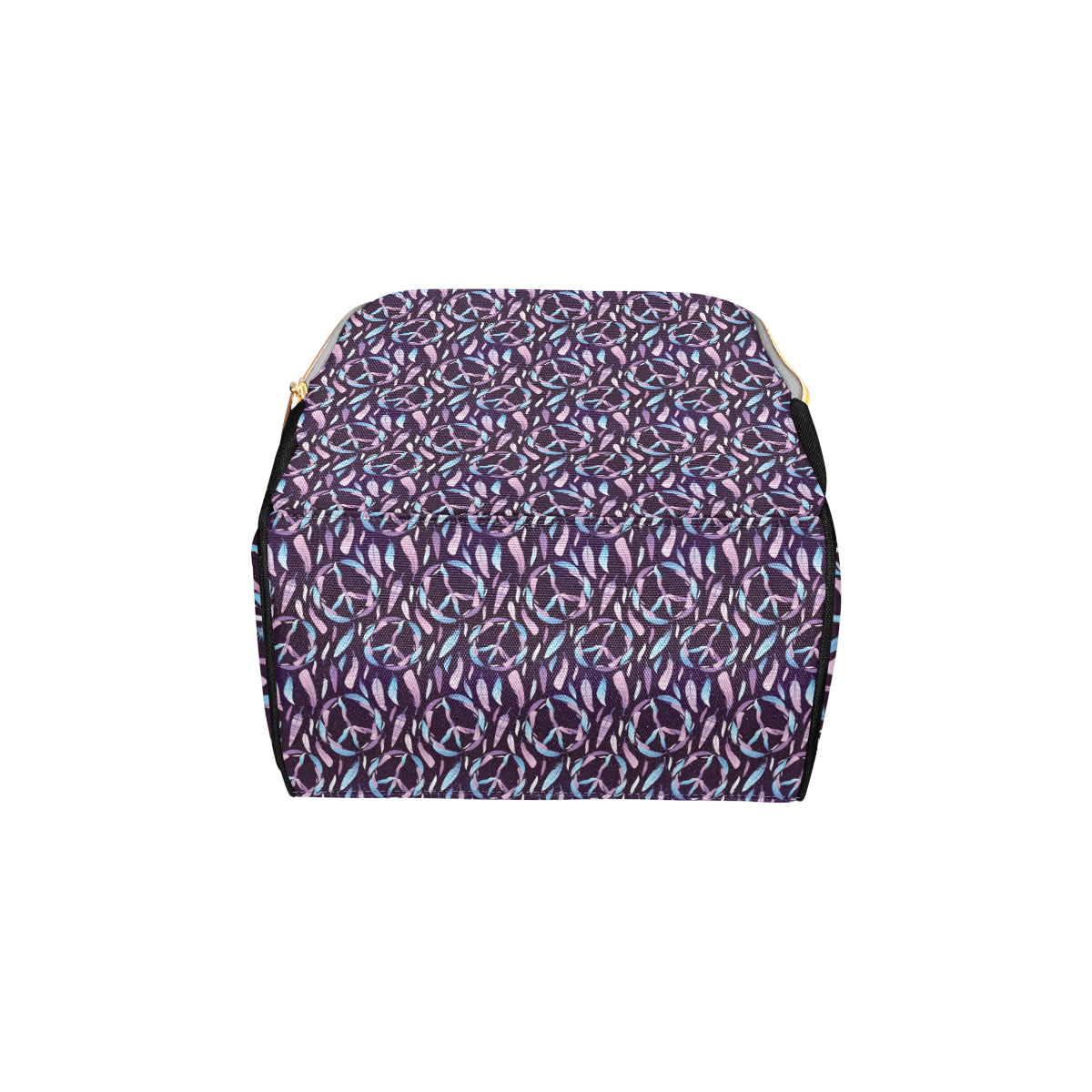 Peace Sign Feather Design Print Diaper Bag Backpack