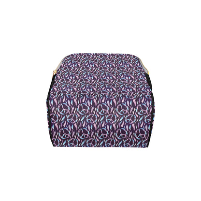 Peace Sign Feather Design Print Diaper Bag Backpack