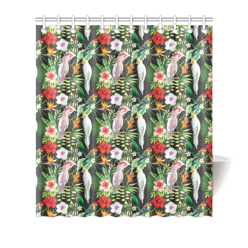 Tropical Flower Pattern Print Design TF03 Shower Curtain