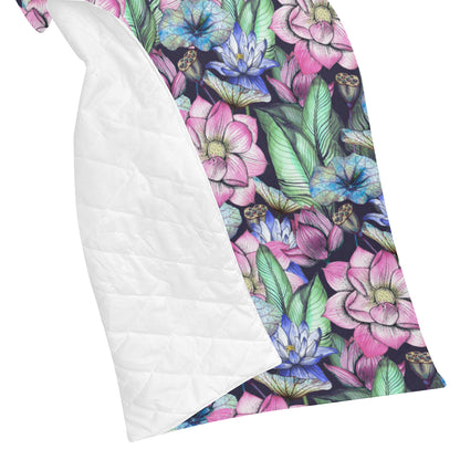 Water Lily Pattern Print Design WL07 Premium Quilt